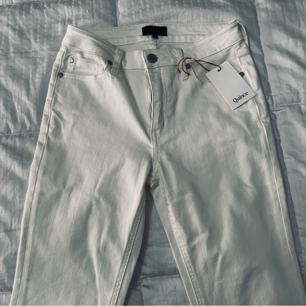 NWT Quince Luna Flare Jeans β Classic White Stretch Denim size 26 inseam 30 - Picture 5 of 9